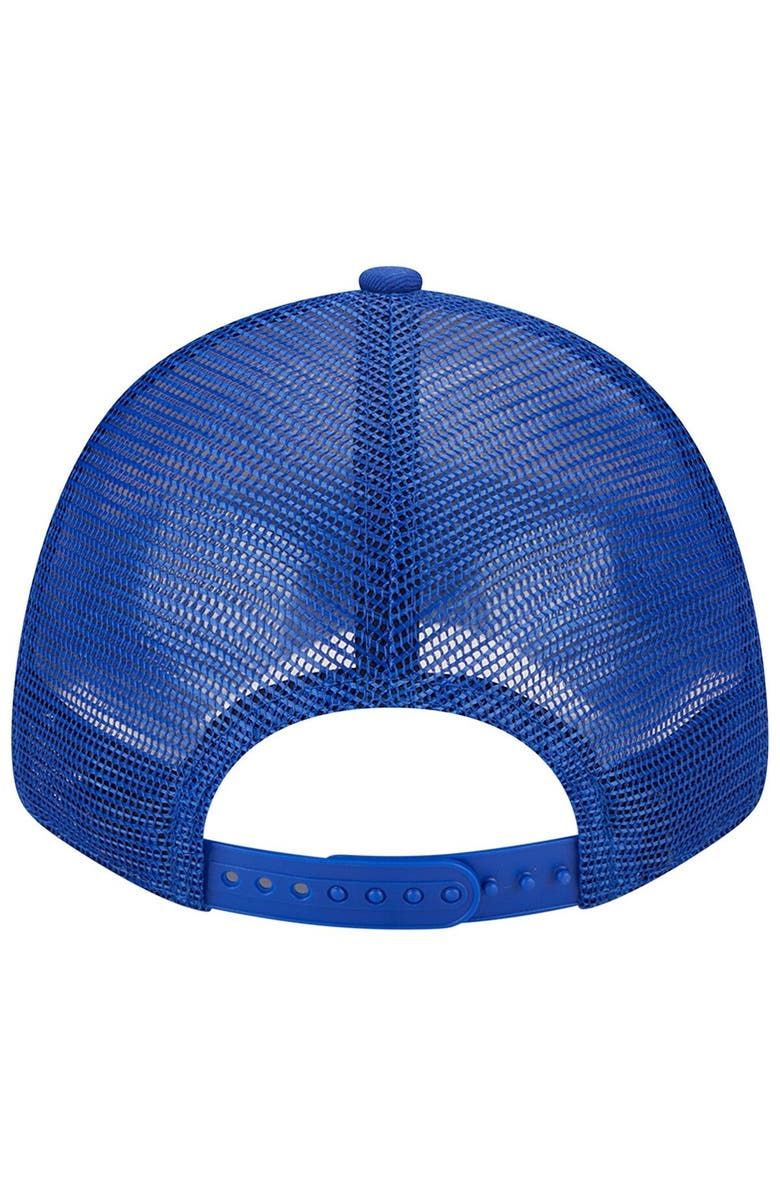 New Era Men's New Era Cream/Royal Buffalo Bills Team Stripe Trucker 9FORTY Snapback Hat, Alternate, color,