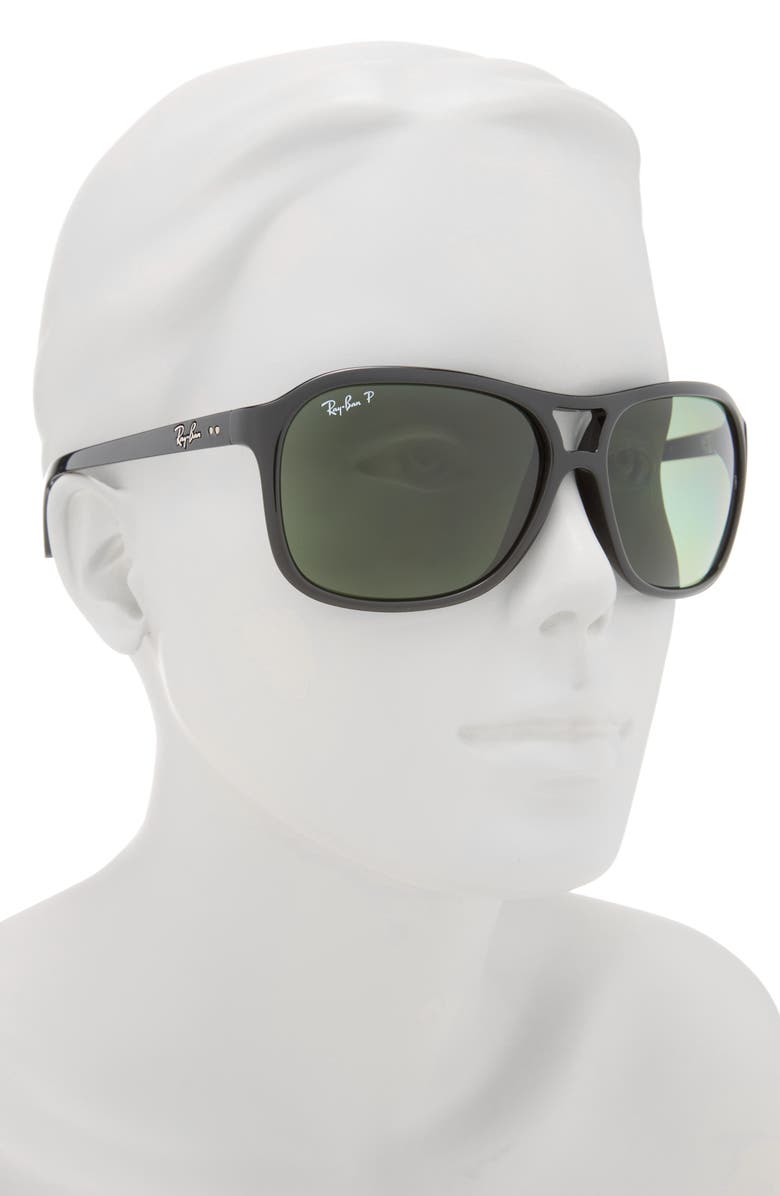 Ray-Ban 60mm Square Sunglasses, Alternate, color, Black