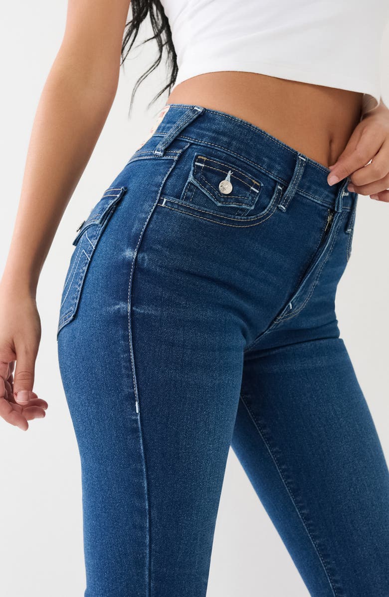 True Religion Halle High Waist Flap Pocket Skinny Jeans, Alternate, color, Medium Crystalline Wash