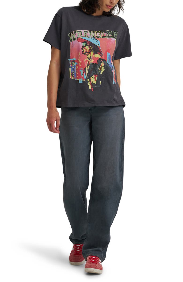 Wrangler High Waist Ankle Barrel Jeans, Alternate, color, Moonstone Fade