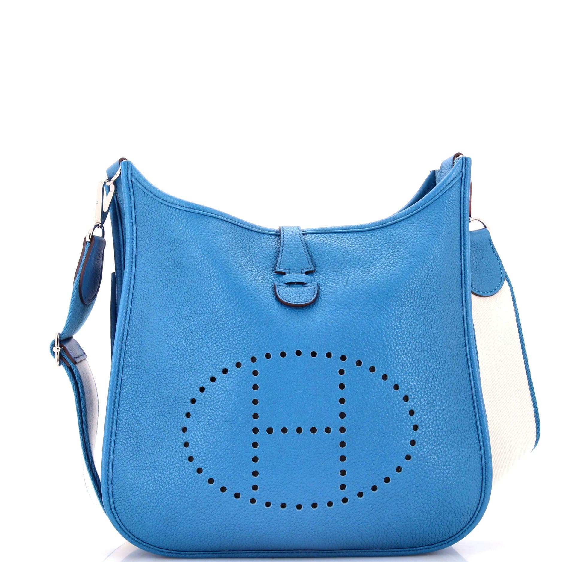 Pre-Owned Hermes Evelyne Bag Gen III Clemence PM, Main, color, Mykonos