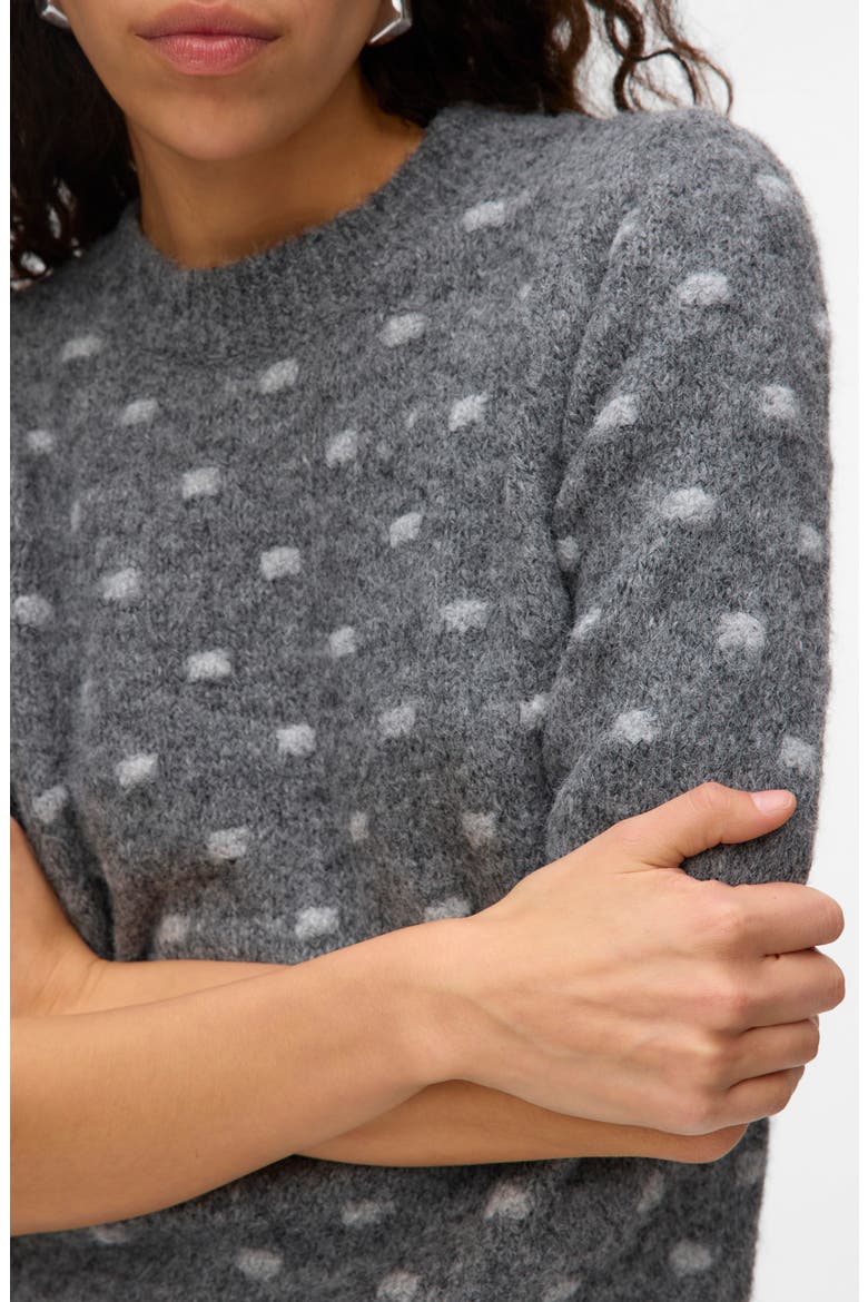 Novah Dotty Crewneck Sweater, Alternate, color, DARK GREY MELANGE DE