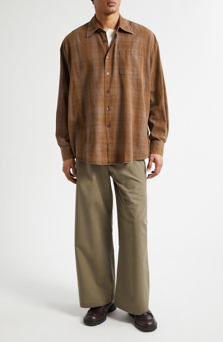 OUR LEGACY Borrowed Check Cotton Flannel Button-Up Shirt, Alternate, color, Dakota Flannel Check