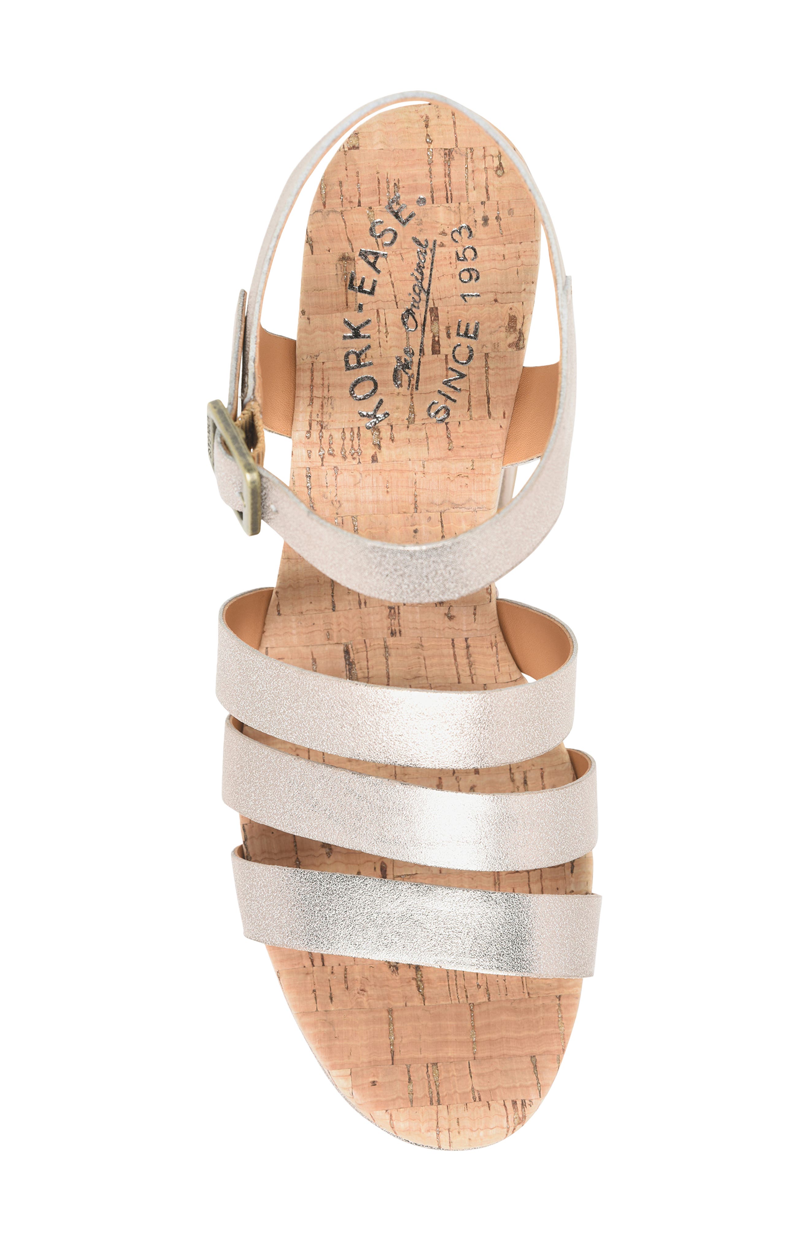 Pasha Ankle Strap Platform Sandal, Alternate, color, GOLD METALLIC