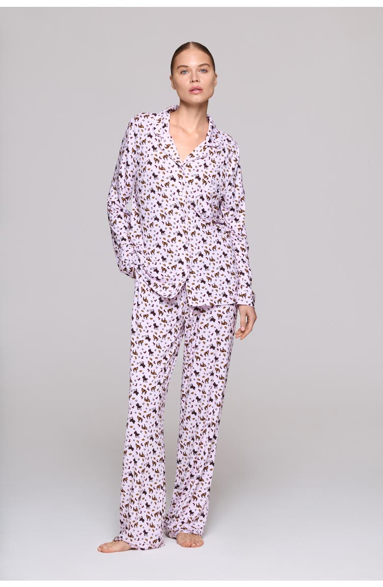 Crickle Daisy Yeehaw Long Pajama Set, Main, color, Pastel Pink