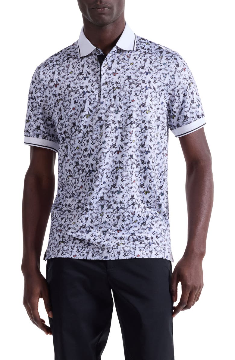 Bugatchi Three-Button Performance Polo, Main, color, Black