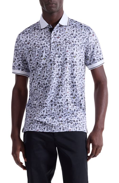 Bugatchi Three-button Performance Polo In Black