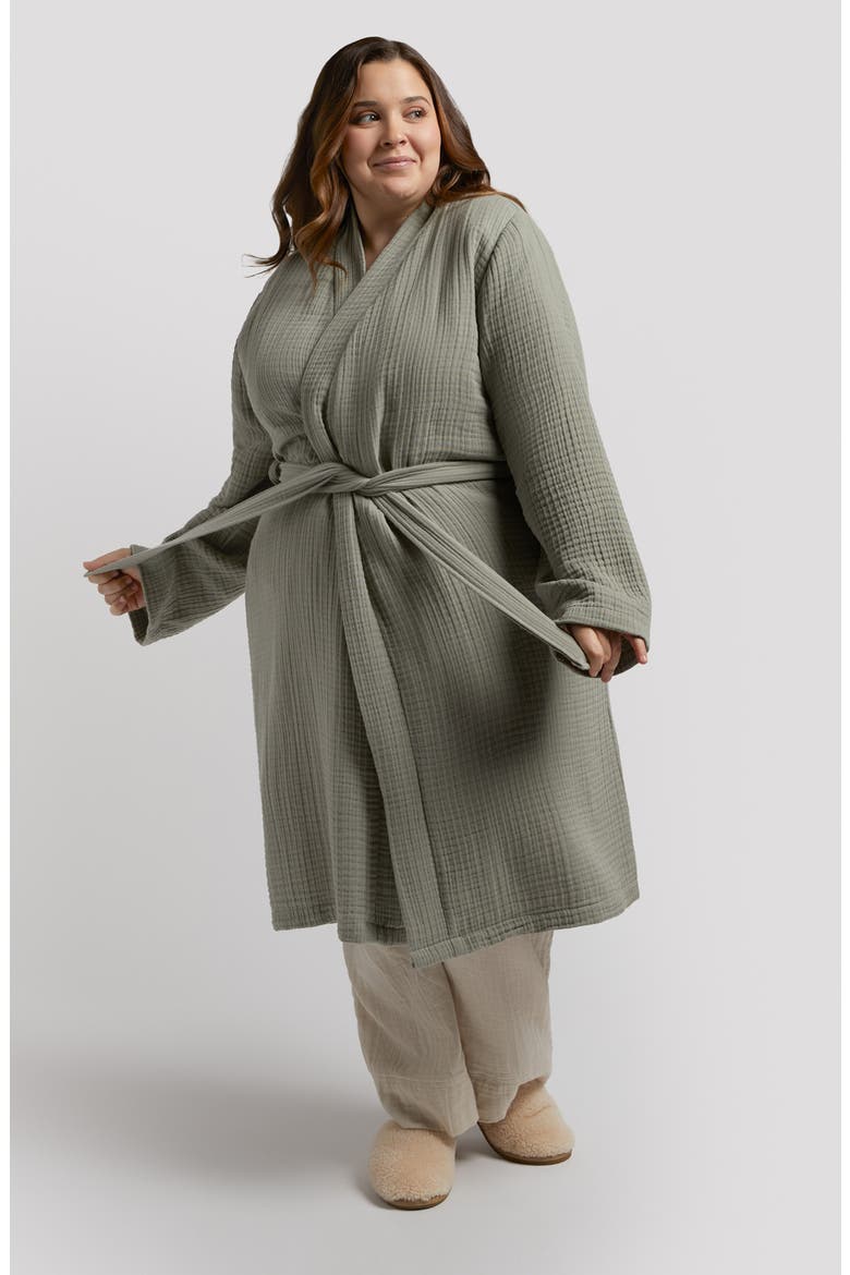Gender Inclusive Cloud Cotton Robe, Alternate, color, MOSS