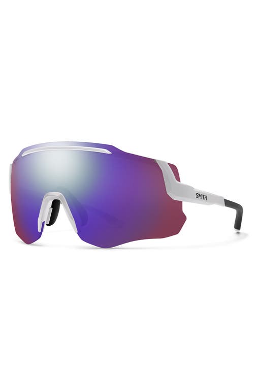 Smith Momentum 135mm Chromapop™ Shield Sunglasses In White/chromapop Violet