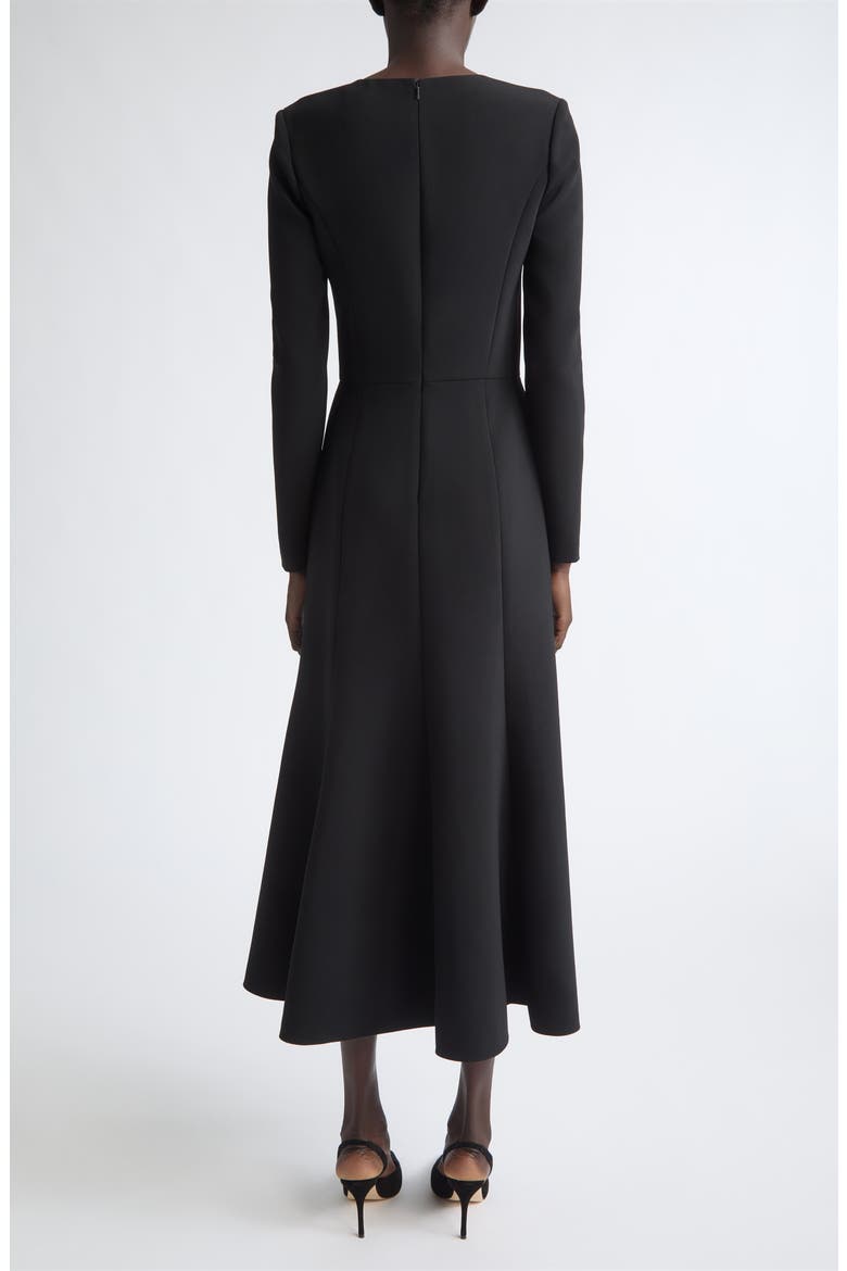 Beaded Long Sleeve Midi Dress, Alternate, color, BLACK