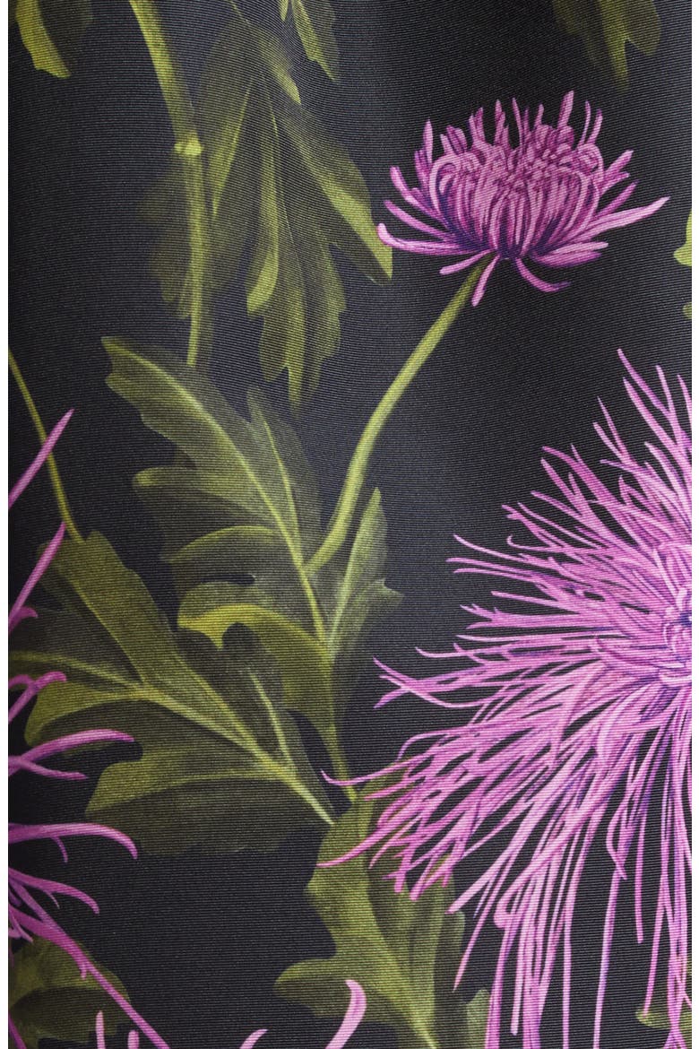 Chrysanthemum Print Strapless Cocktail Dress, Alternate, color, PURPLE/ NAVY