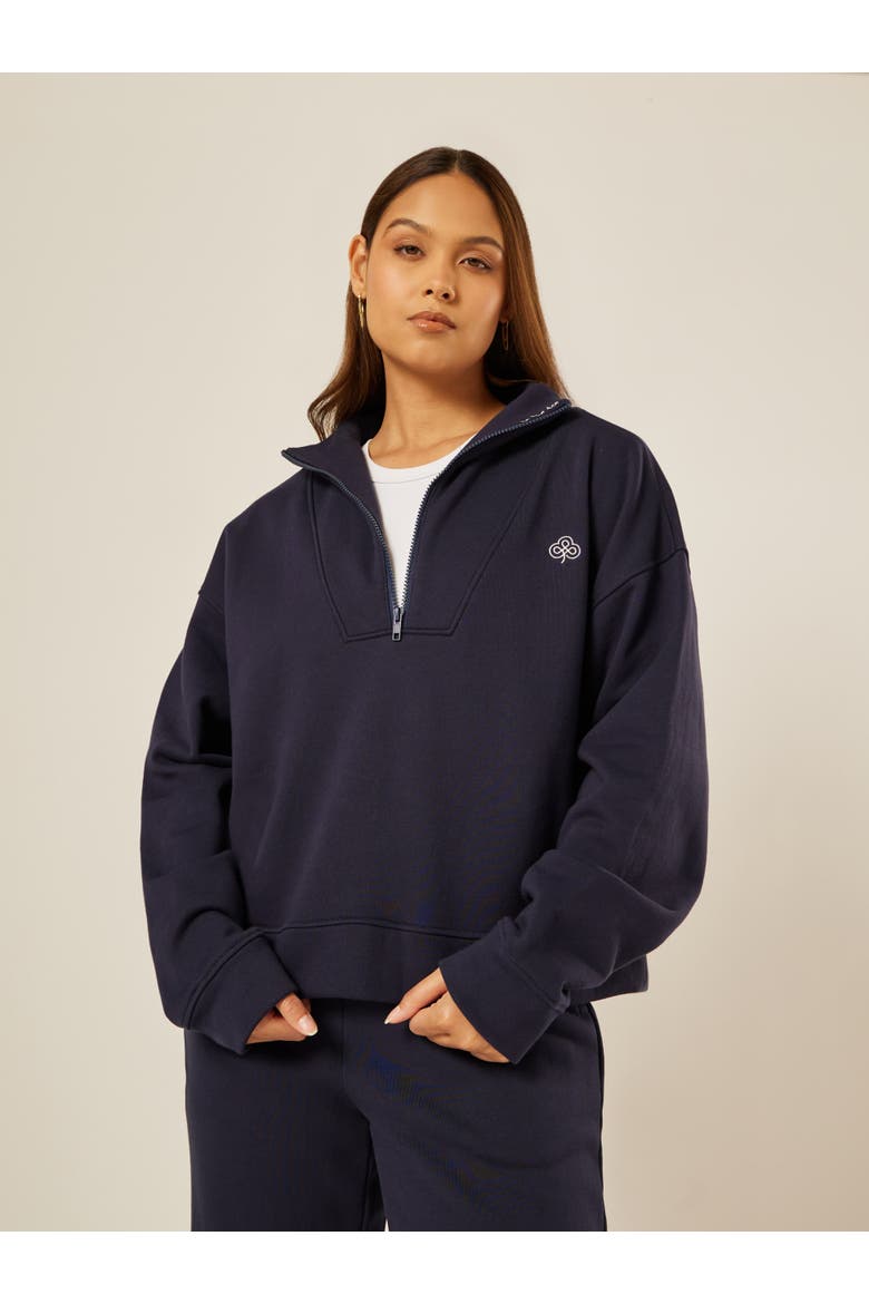 Varsity Athletica Quarter Zip Sweatshirt, Alternate, color, Midnight