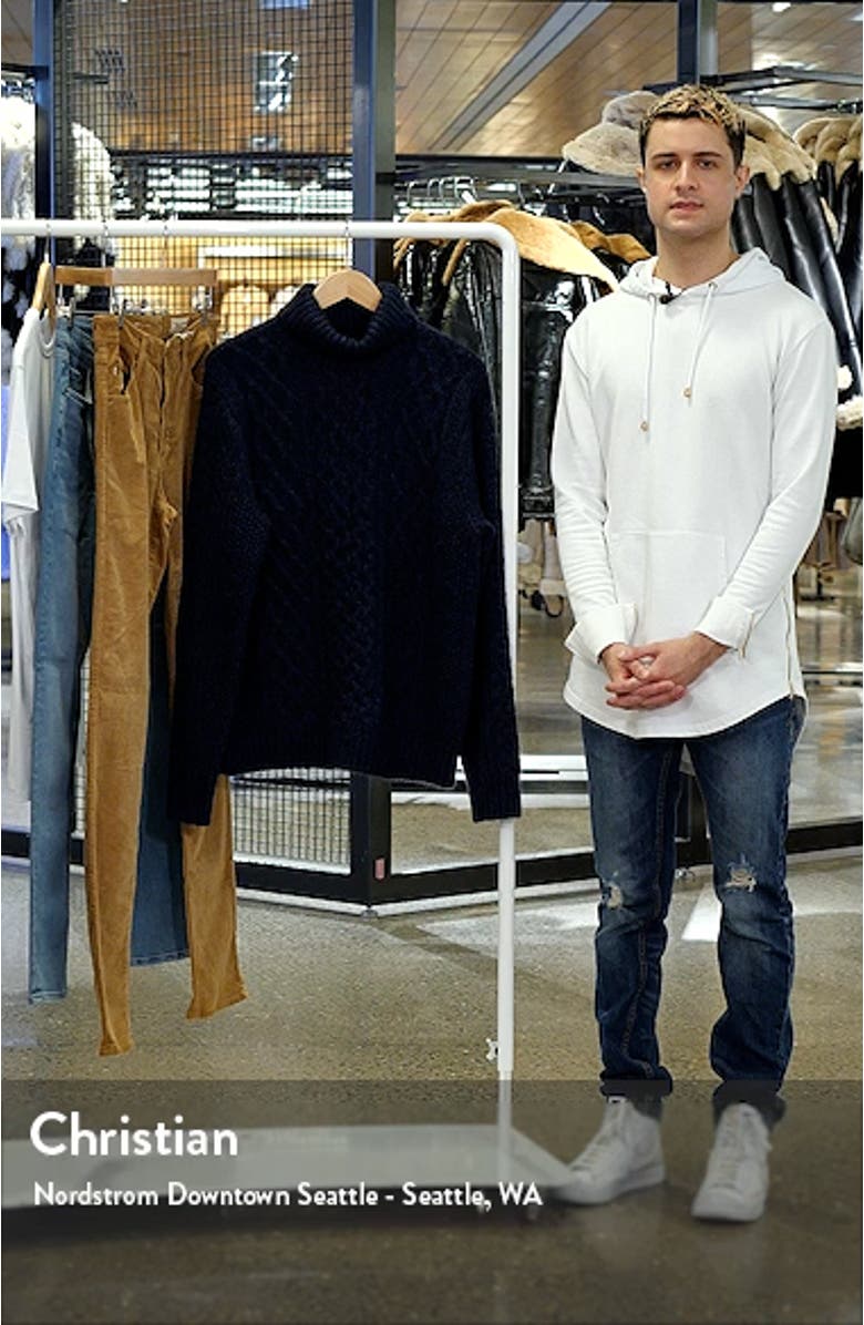 Cable Stitch Turtleneck Fisherman Sweater, sales video thumbnail