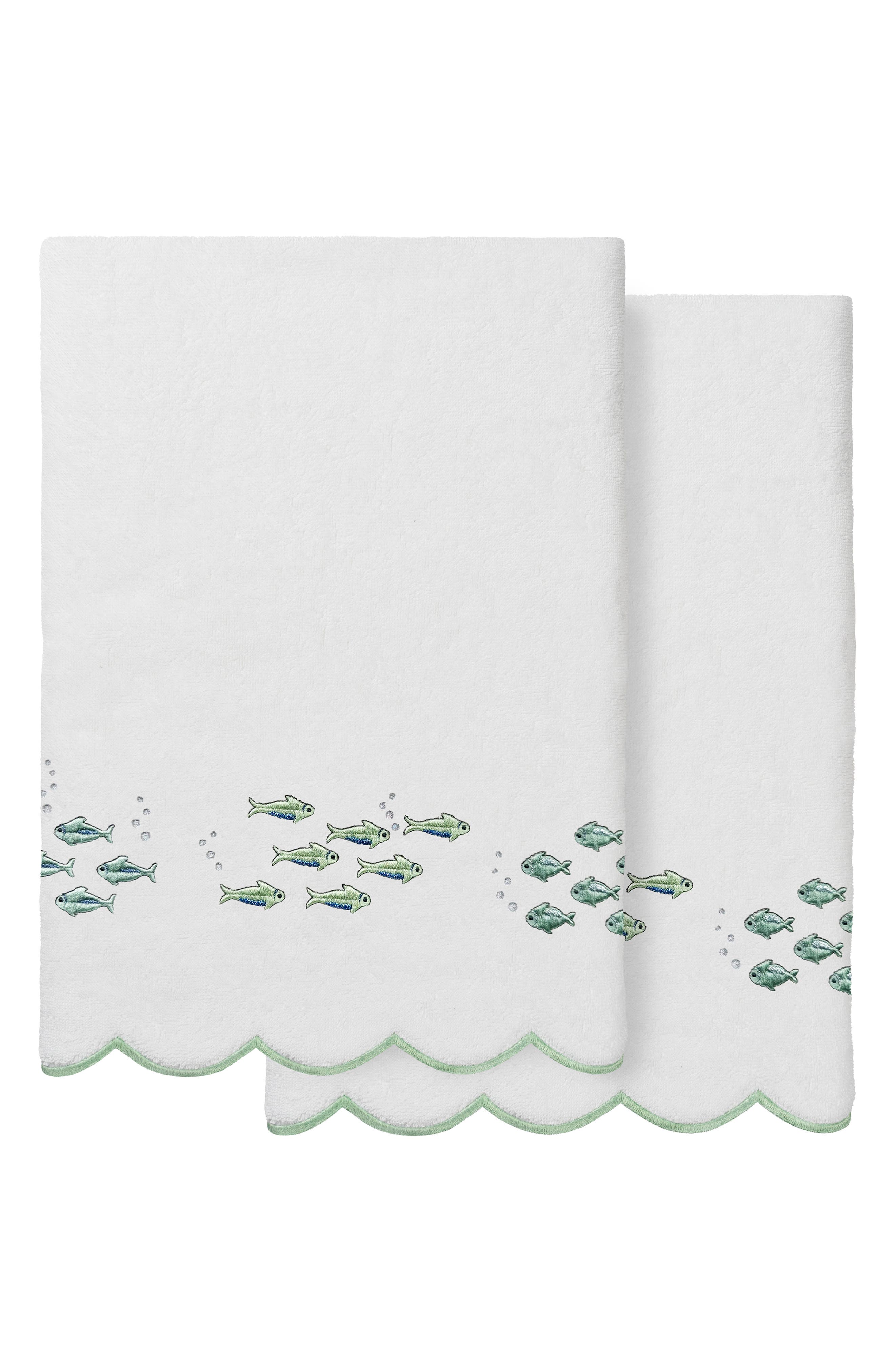 Fish School Scallop 2-Piece Bath Towel Set