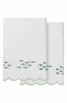 Fish School Scallop 2-Piece Bath Towel Set