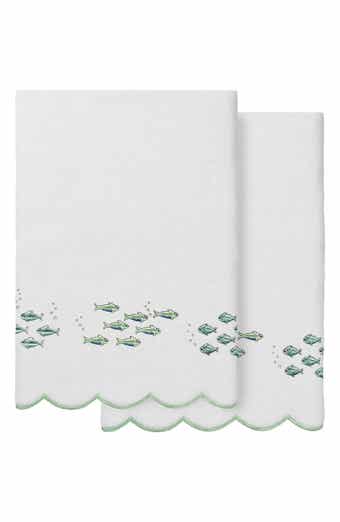 Fish School Scallop 2-Piece Bath Towel Set