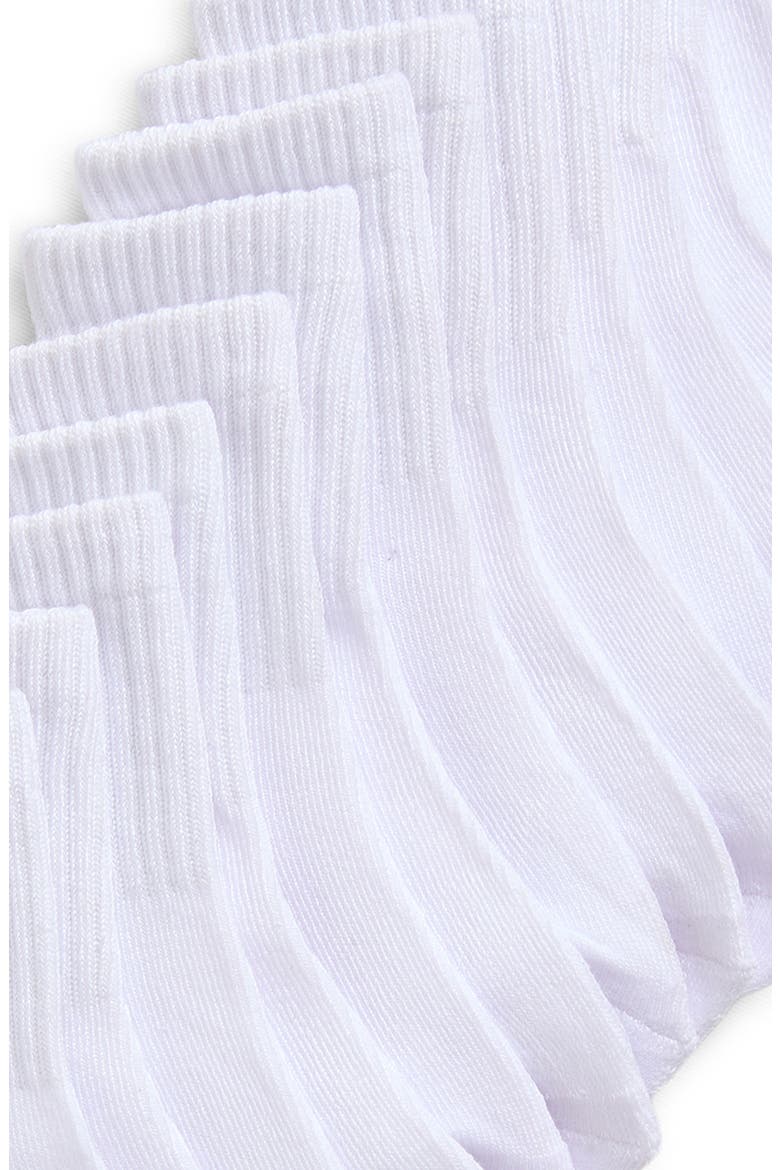 Kids' 8-Pack Cushioned Quarter Socks, Alternate, color, WHITE