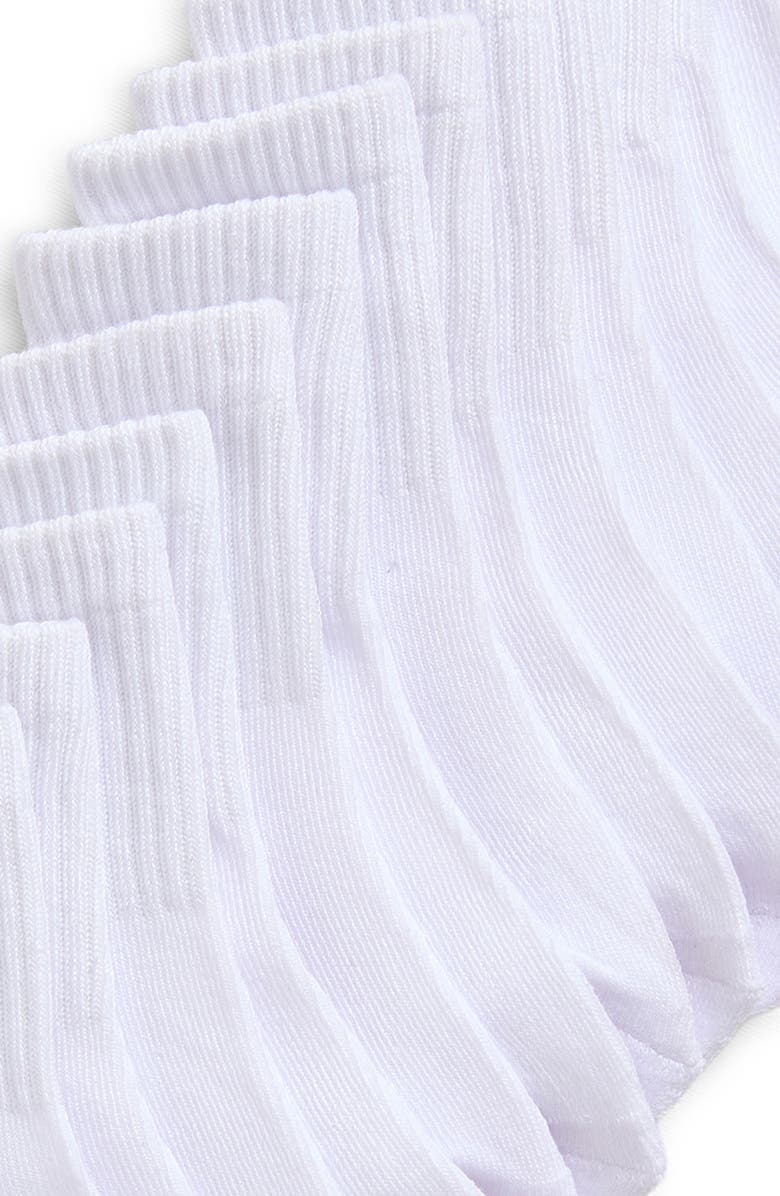 Capelli New York Kids' 8-Pack Cushioned Quarter Socks, Alternate, color, White