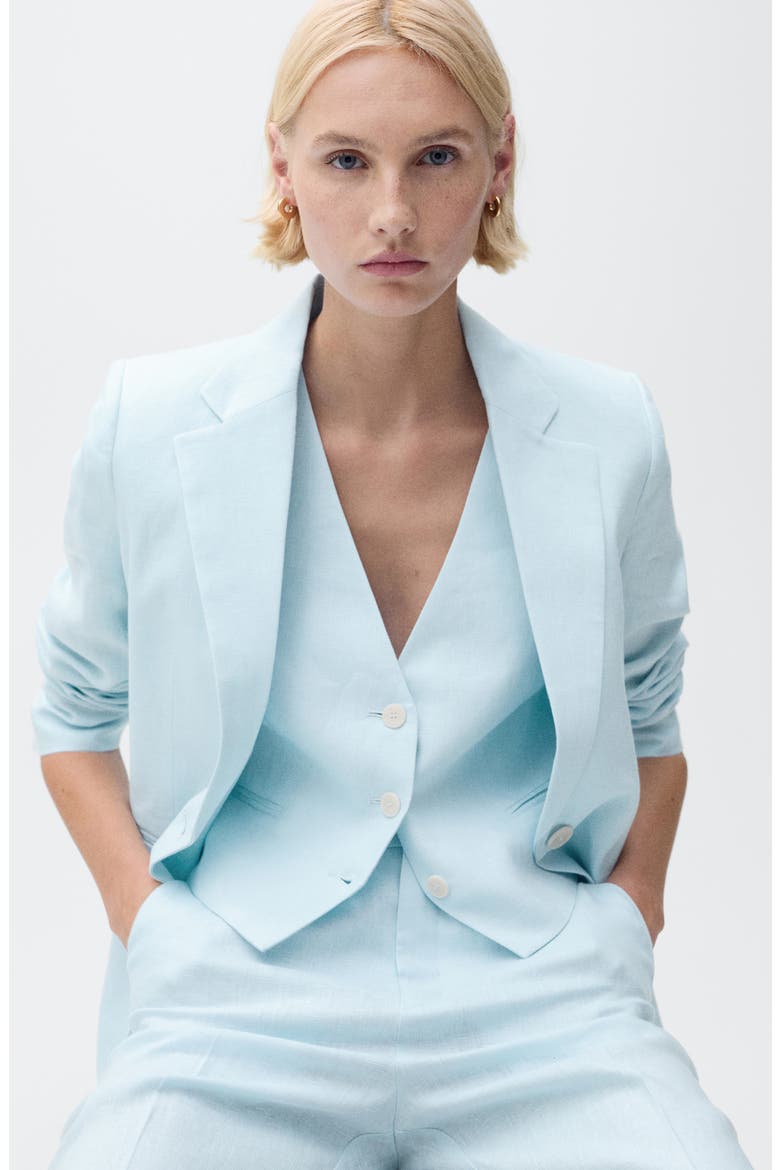 Boreli Linen Blazer, Alternate, color, SKY BLUE