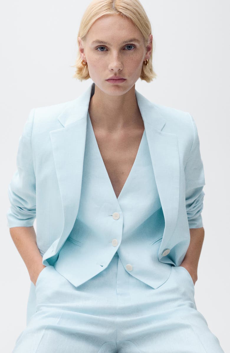 MANGO Boreli Linen Blazer, Alternate, color,