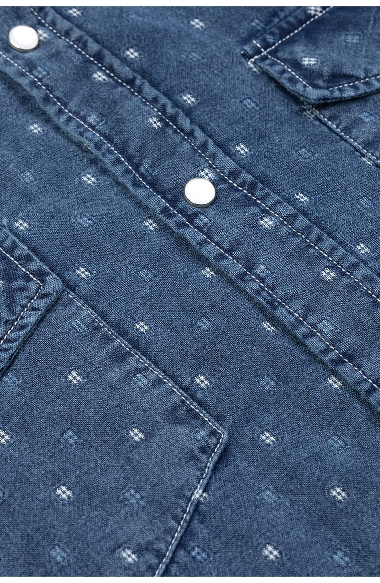 STUDIO GARNET LOS ANGELES Micro Dot Denim Western Shirt, Alternate, color, Indigo