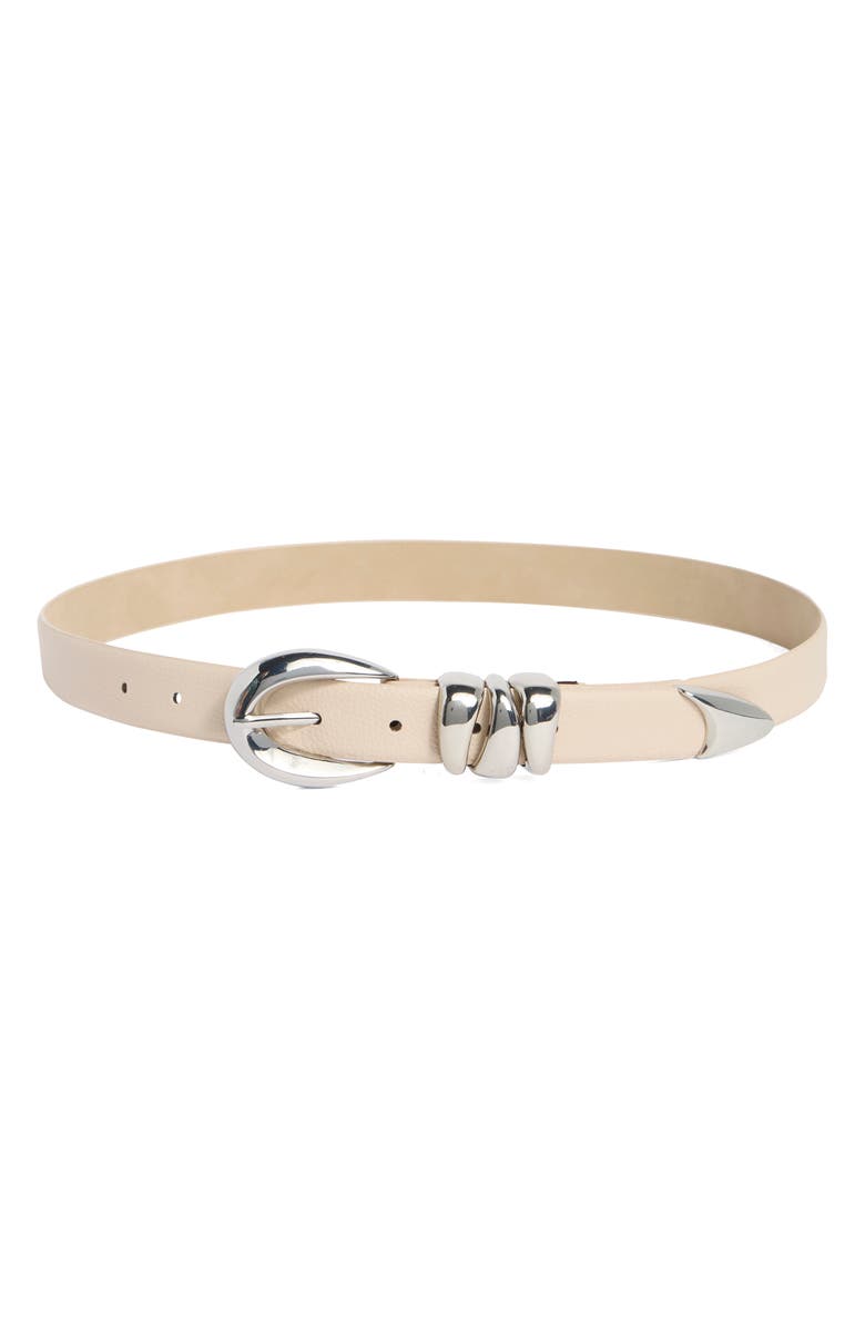 Vince Camuto Sculptural Buckle Belt, Main, color, Cream