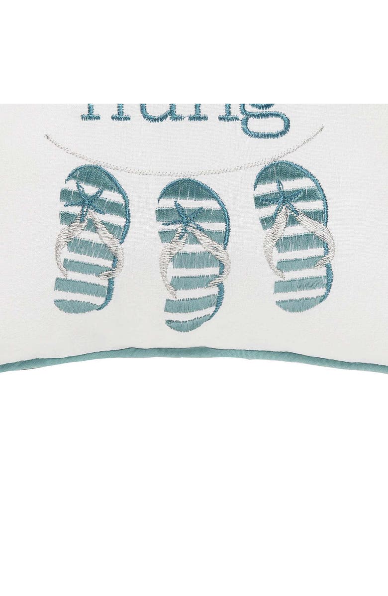 C&F Home Flip Flops Were Hung Christmas Pillow, 10" x 10", Alternate, color, Blue