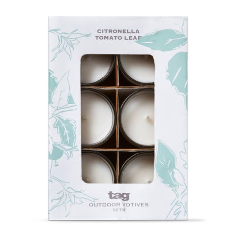 Citro Tomato Scented Votive Candles Set of Six Ivory