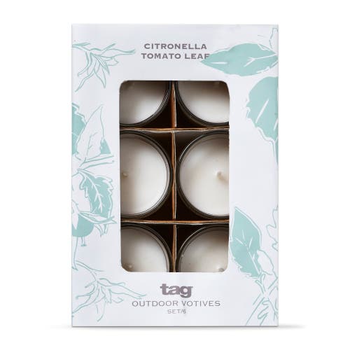 Tag Citro Tomato Scented Votive Candles Set Of Six Ivory In Multi