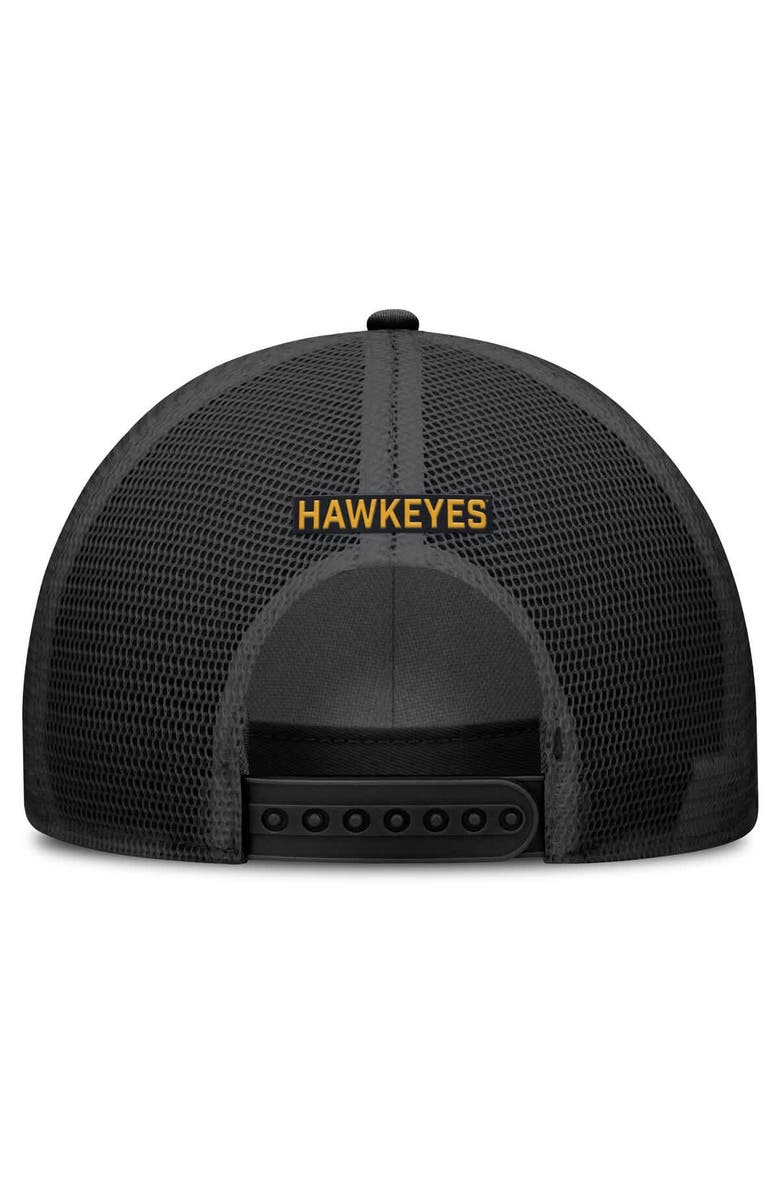 Nike Men's Nike Black Iowa Hawkeyes Rise Primetime Trucker Adjustable Hat, Alternate, color, 