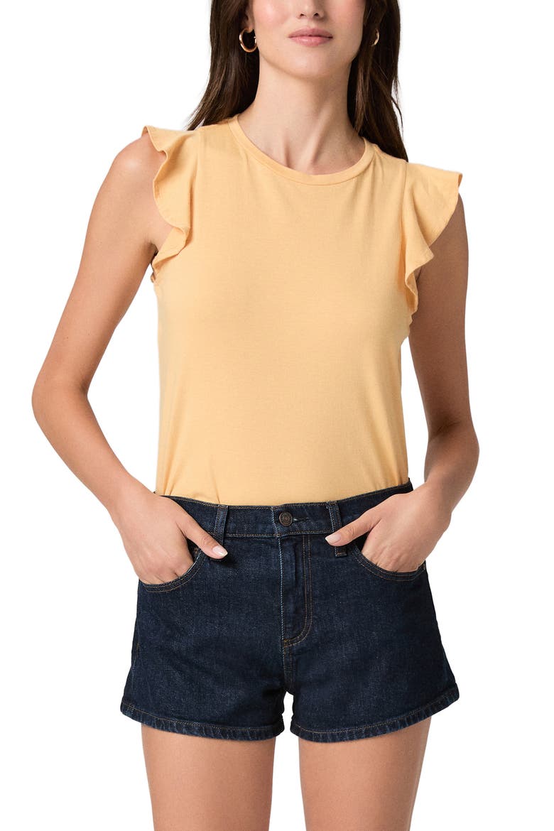 Alaria Flutter Sleeve Pima Cotton Top, Main, color, SOFT APRICOT