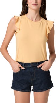 PAIGE Alaria Flutter Sleeve Pima Cotton Top