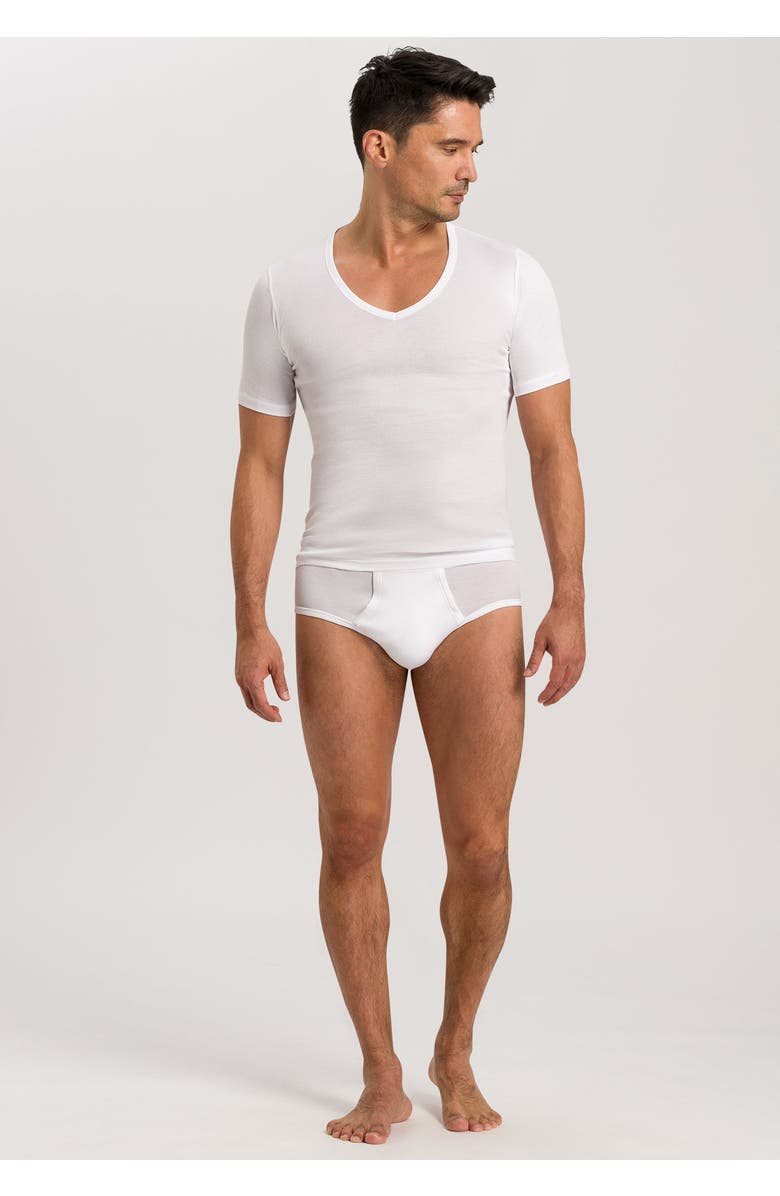 Hanro Cotton Pure Cotton Brief With Fly, Alternate, color, White