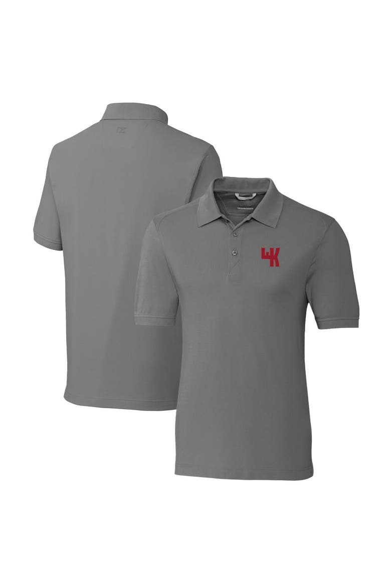 Men's Cutter & Buck Steel Western Kentucky Hilltoppers Advantage Tri-Blend DryTec Pique Polo, Main, color, Steel
