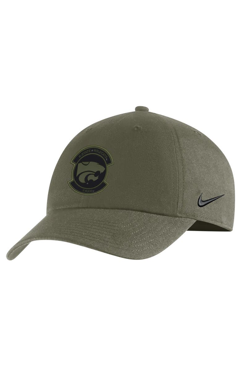Nike Men's Nike Olive Kansas State Wildcats Military Pack Heritage86 Adjustable Hat, Main, color, 