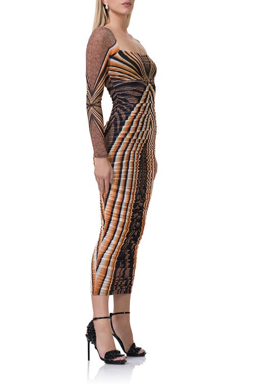AFRM AFRM MAGGIE RUCHED LONG SLEEVE BODY-CON MIDI DRESS