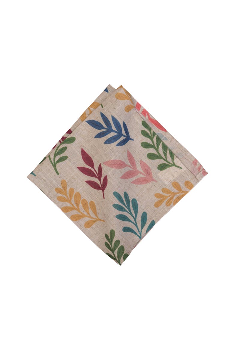 Springtime Blooms Graphic Print Machine Washable Napkins Set of 6, Alternate, color, Green