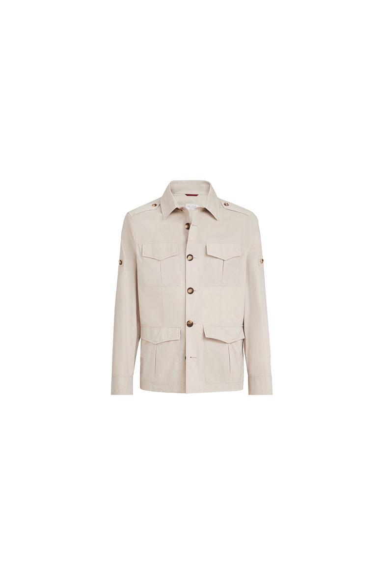 Lightweight water-resistant techno cotton unlined safari jacket, Alternate, color, Panama