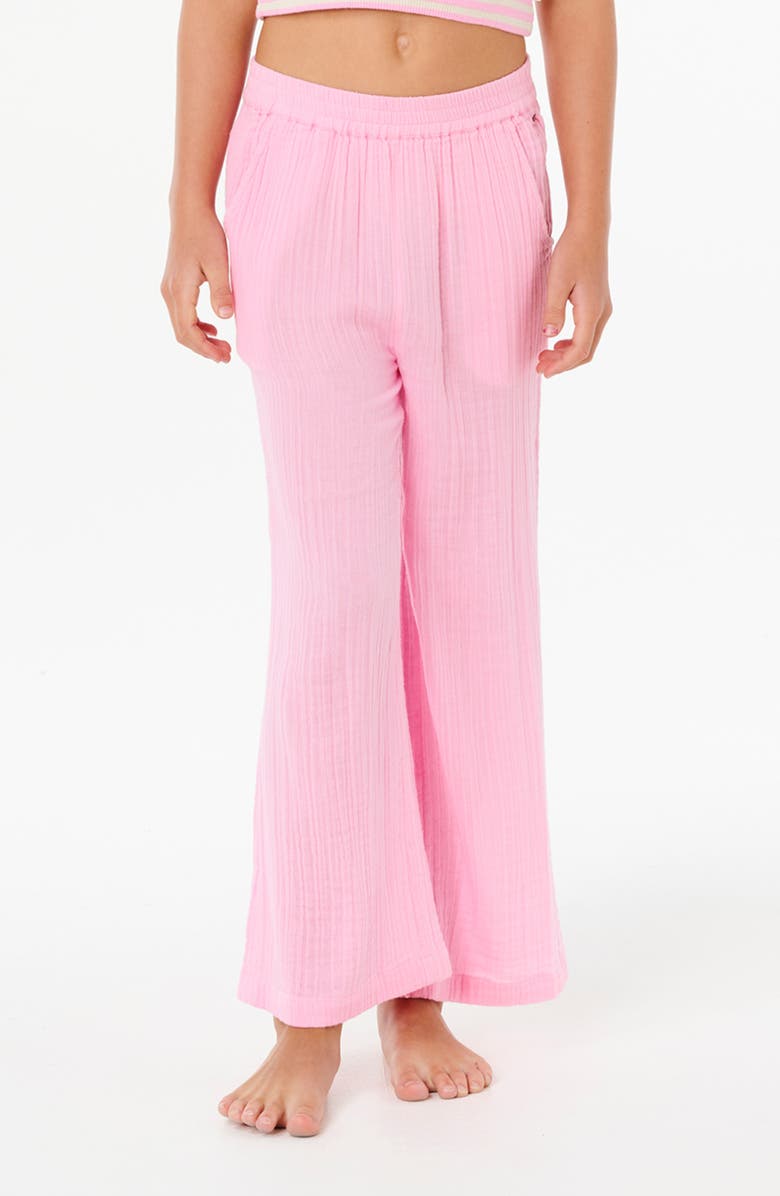 Rip Curl Kids' Premium Surf Cotton Gauze Beach Pants, Main, color, Bright Pink