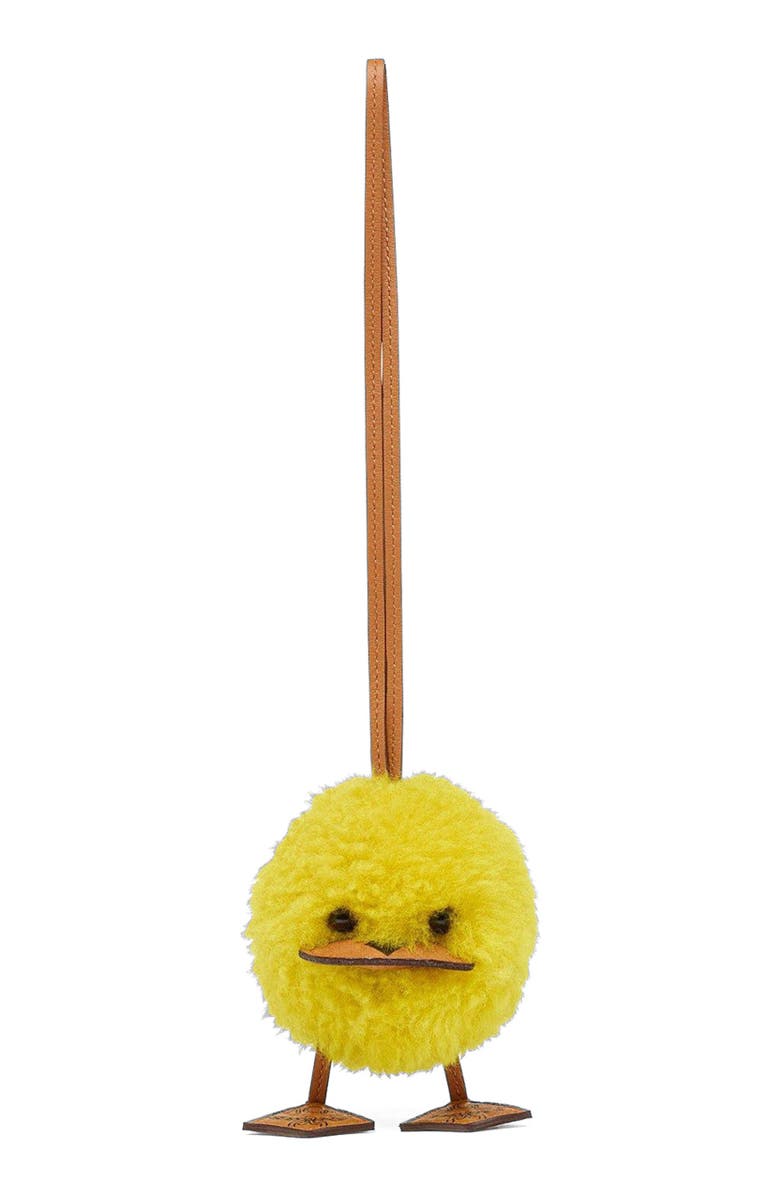 MCM Duck Charm in Lamb Fur and Visetos, Main, color, 