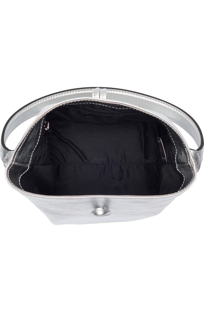 Longchamp Le Roseau Metallic Leather Bucket Bag, Alternate, color, Silver