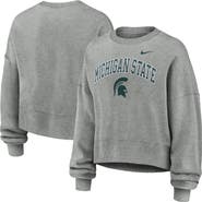 Nike Women's Nike Heather Gray Michigan State Spartans Oversized Phoenix Arch Pullover Sweatshirt