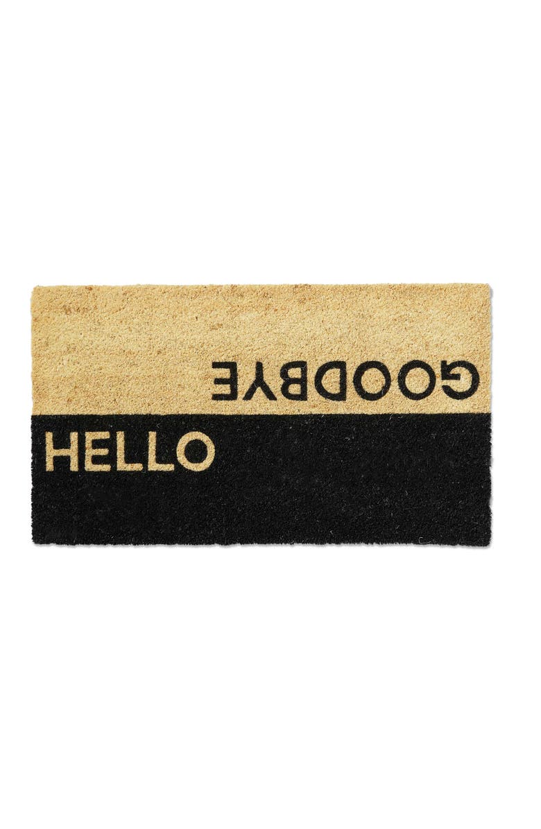 tag Hello Goodbye PVC Coir Door Mat - Natural Everyday Use, Main, color, Black