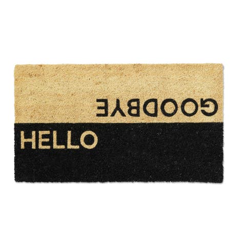 Hello Goodbye PVC Coir Door Mat - Natural Everyday Use