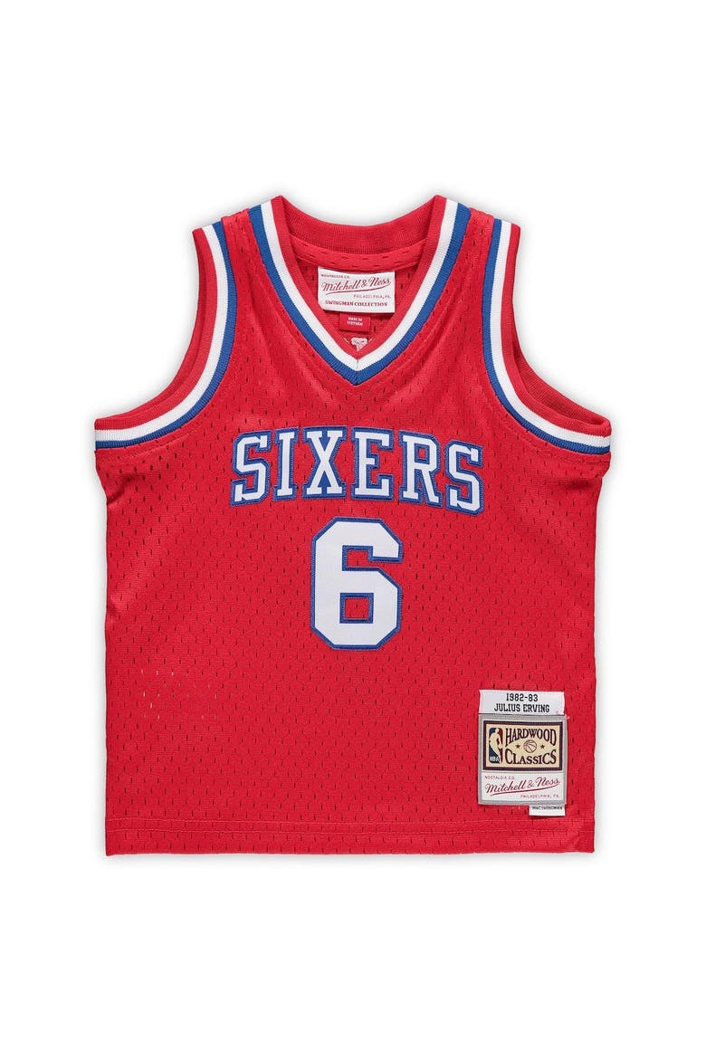 Infant Mitchell & Ness Julius Erving Red Philadelphia 76ers 1982/83 Hardwood Classics Retired Player Jersey, Alternate, color, RED