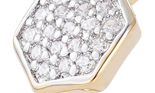Adornia 14k Gold Plated Pavé Cubic Zirconia Mini Hexagon Ring In Gold