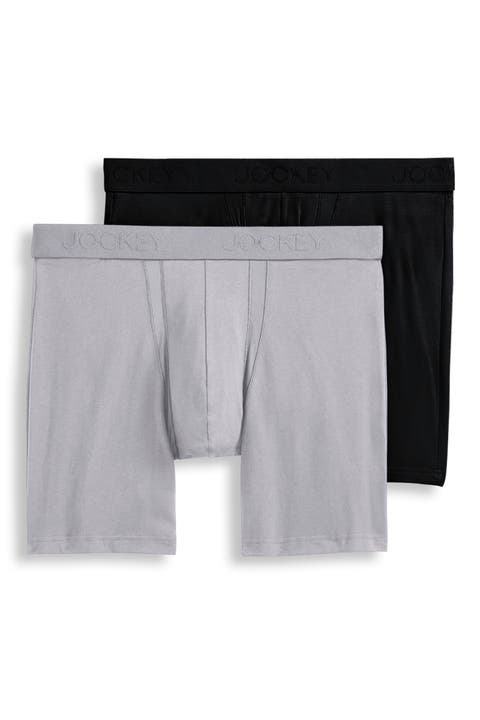 Men's Big Man Chafe Proof Pouch Cotton Stretch 6" Boxer Brief - 2 Pack