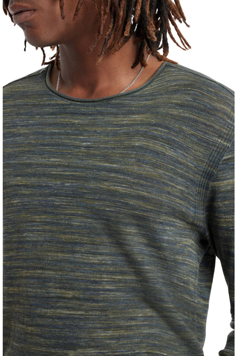 Omar Space Dye Linen Blend Crewneck Sweater, Alternate, color, TEAKWOOD