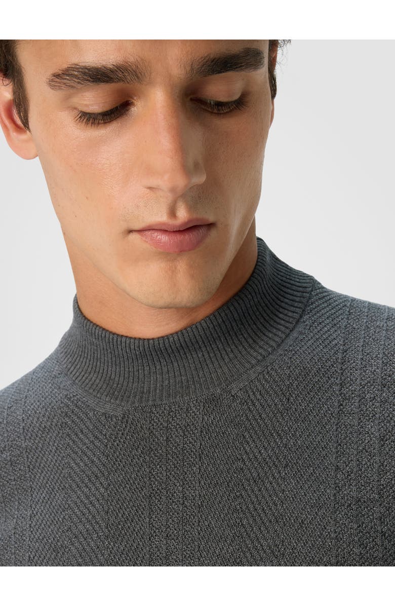 Missoni High-neck Sweater With Tone-on-tone Chevron Pattern, Alternate, color, Grey