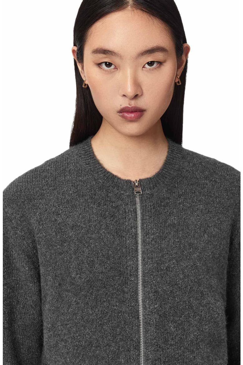 Effie Zip Cardigan, Alternate, color, GREY